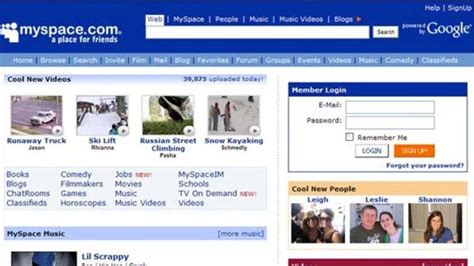 Myspace And Facebook Timeline