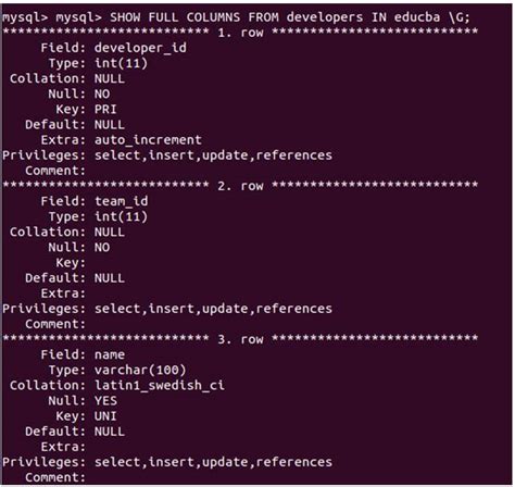 mysql - How can I describe all tables in the database through one ...