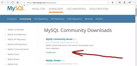 mysql community download -