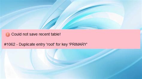 Mysql Error 1062