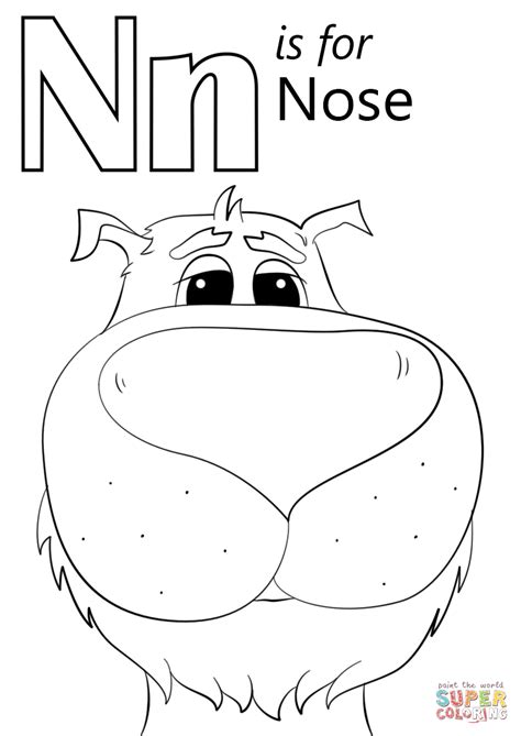 N Is For Nose Coloring Page Free Printable N Is For Coloring Page - N Is For Coloring Page