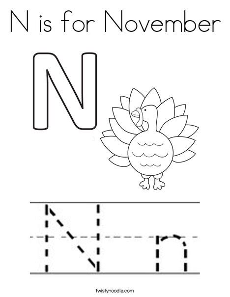 N Is For November Coloring Page Free Printable N Is For Coloring Page - N Is For Coloring Page