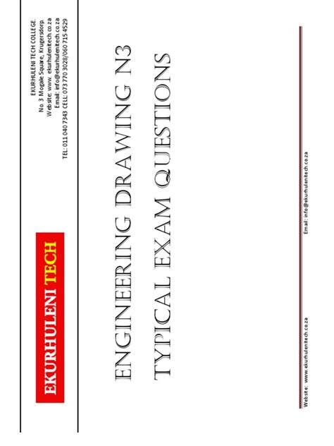 N3 Engineering Drawing Previous Examination Question Papers