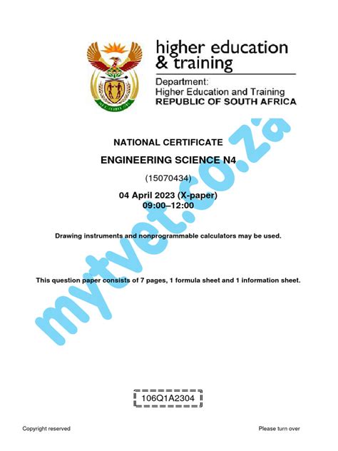 N4 Engineering Science Question Papers With Memo