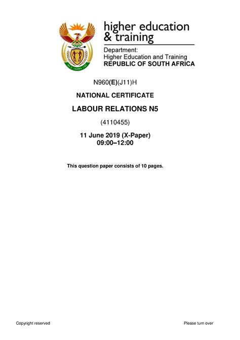 Download N5 Labour Relations Exem Question Papers Memo 