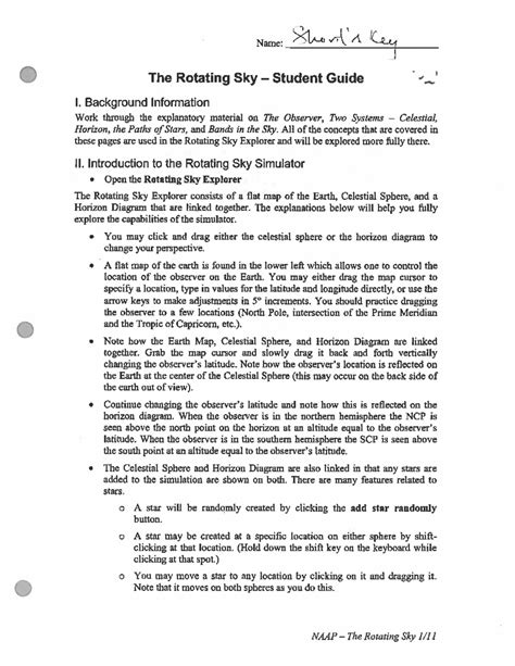 Read Online Naap Rotating Sky Lab Answer Key 