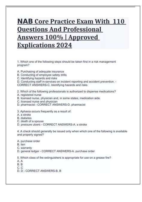 Nab Practice Exam