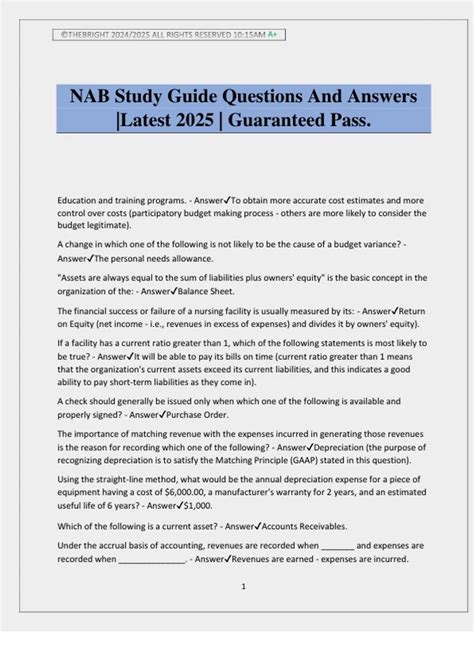 Read Online Nab Study Guide Online 