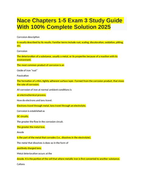 Read Online Nace Exam Free Study Guide 