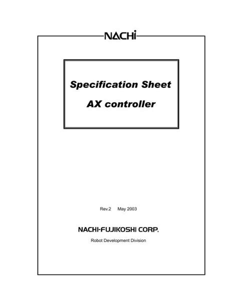 Nachi Ax Controller Manual