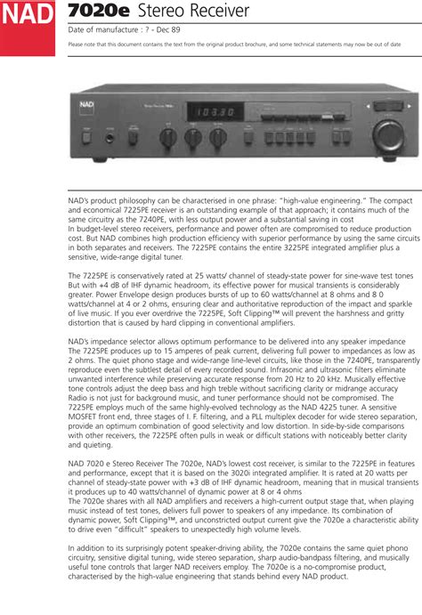 Read Online Nad 7020 User Guide 