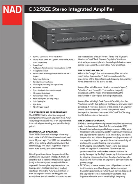 Full Download Nad C325Bee User Guide 