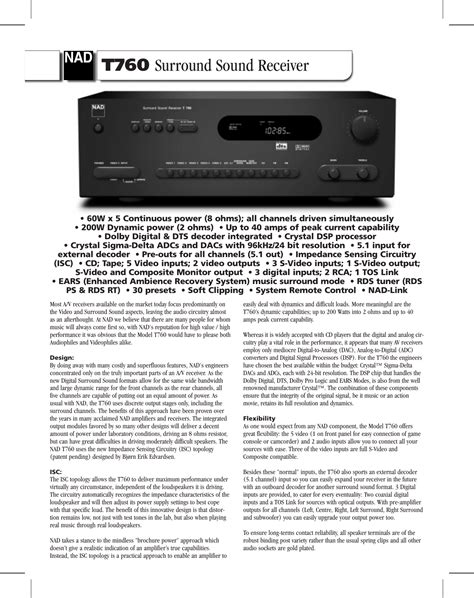 Full Download Nad T760 User Guide 
