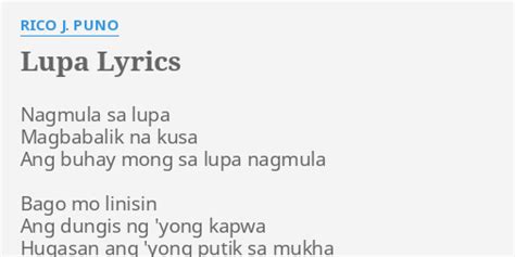 nag lupa lyrics by rico