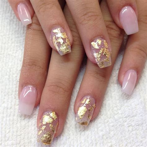 nail designs with gold flakes