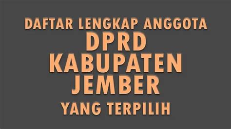 Nama Dprd Jember 2014