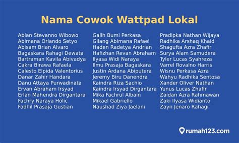 NAMA LAKI LAKI WATTPAD：400 Nama Grup Kocak yang Keren, Aesthetic, dan Kekinian