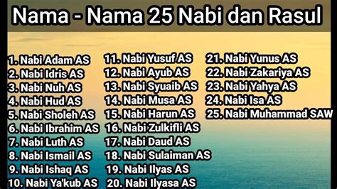 Nama Nama Nabi   Daftar 25 Nama Nabi Dan Rasul Yang Perlu - Nama Nama Nabi