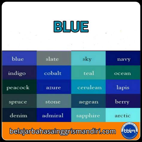 Nama Warna Biru  Baru 30 Warna Warna Nama - Nama Warna Biru