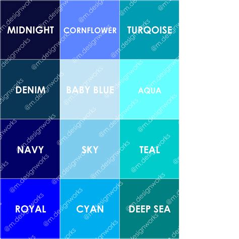 Nama Warna Biru  Kumpulan Jenis Jenis Warna Biru - Nama Warna Biru