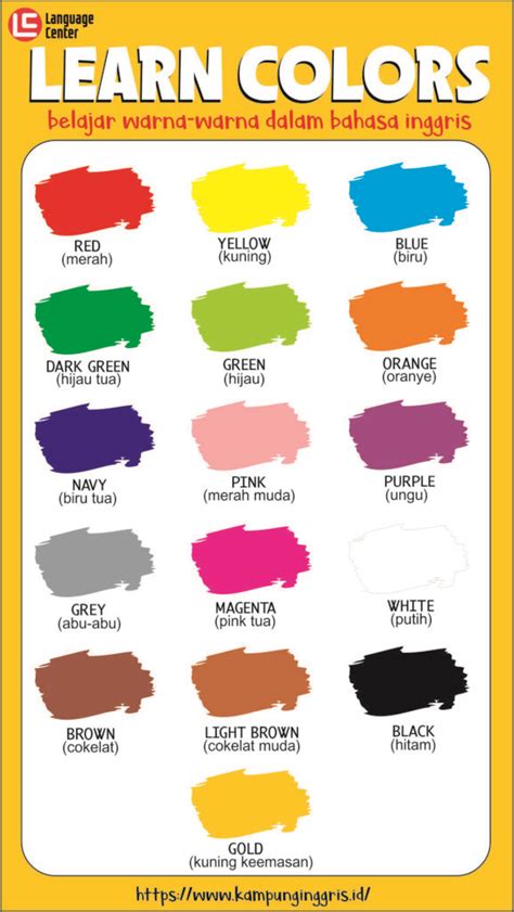 Nama Warna  Nama Warna Dalam Bahasa Inggris Beserta Contoh Gambarnya - Nama Warna