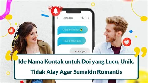 NAMA KONTAK DOI LUCU - 450 Ide Nama Kontak Doi yang Unik dan Romantis