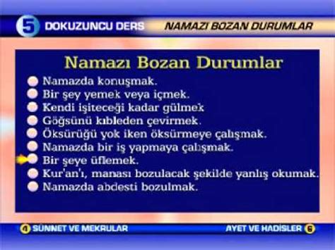 namazı bozan durumlar 