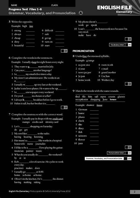 Name Class English File