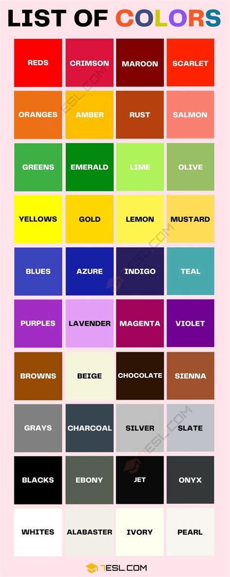 name colors