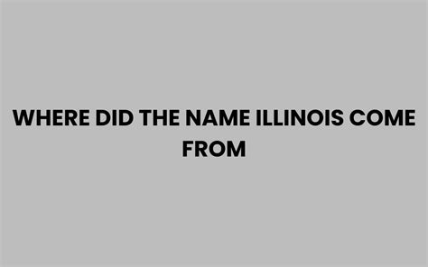 name illinois