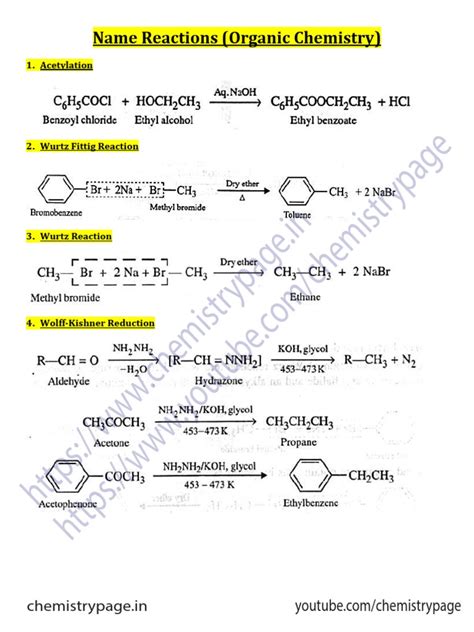 Name Reactions Class 12 Pdf