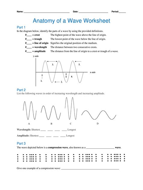 Read Online Name Date Period Anatomy Of A Wave Worksheet 