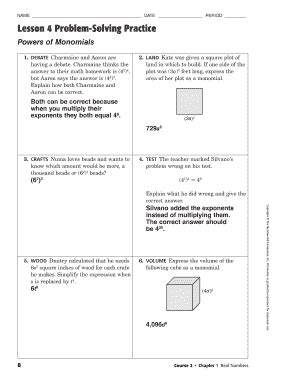 Read Name Date Period Lesson 4 Problem Solving Practice 