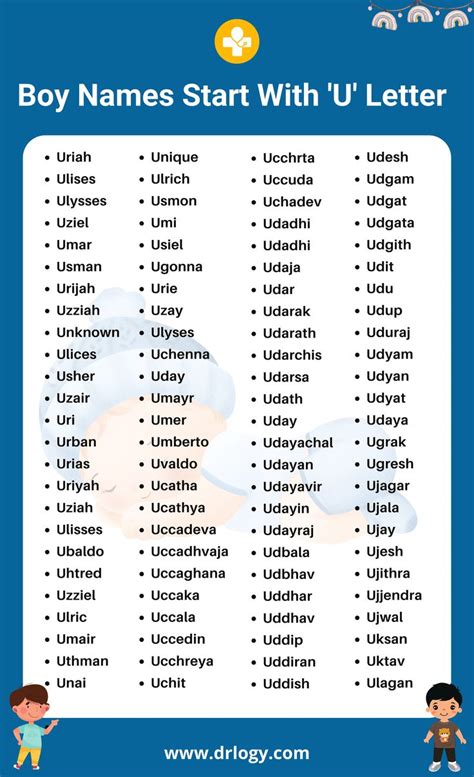 Names Beginning With U