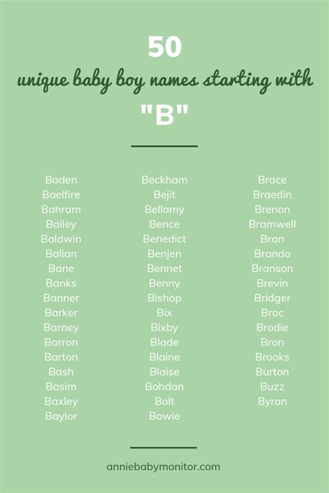 names for boys that start with b