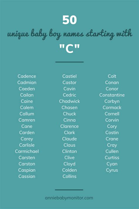 names for boys that start with c