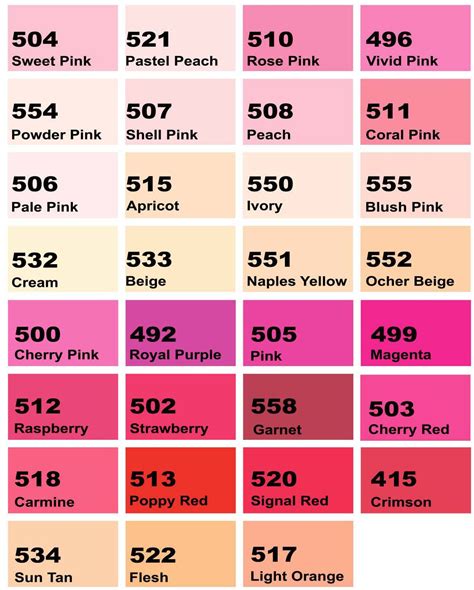 names for pink colors