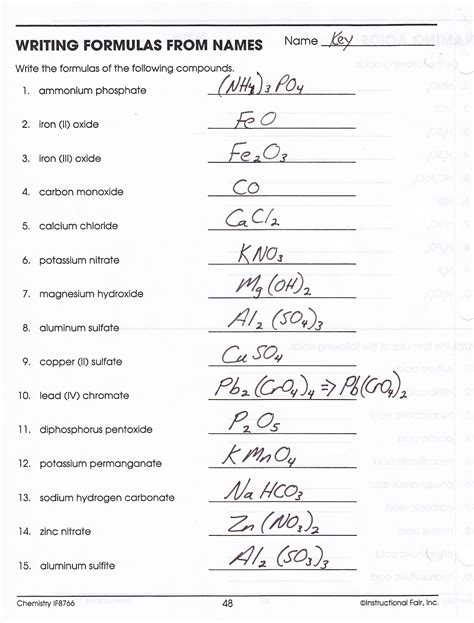 Naming And Writing Chemical Formulas Worksheet Writing Formulas And Naming Compounds Worksheet - Writing Formulas And Naming Compounds Worksheet