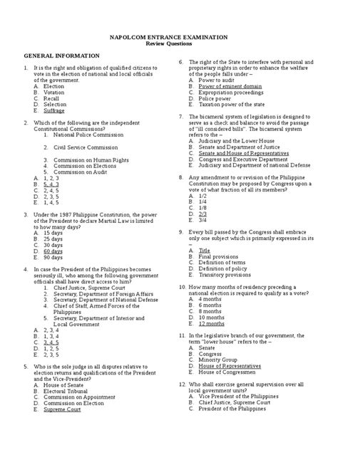 napolcom review test