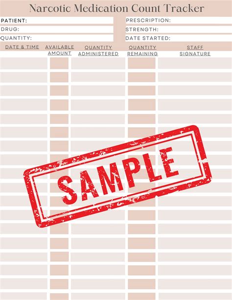 Full Download Narcotic Log Sheet Sample 