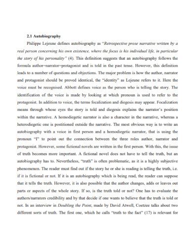 narrative biography examples