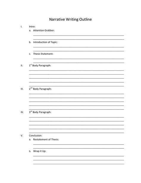 Narrative Essay Outline Worksheet   Narrative Essay Outline Format Worksheet And Examples - Narrative Essay Outline Worksheet