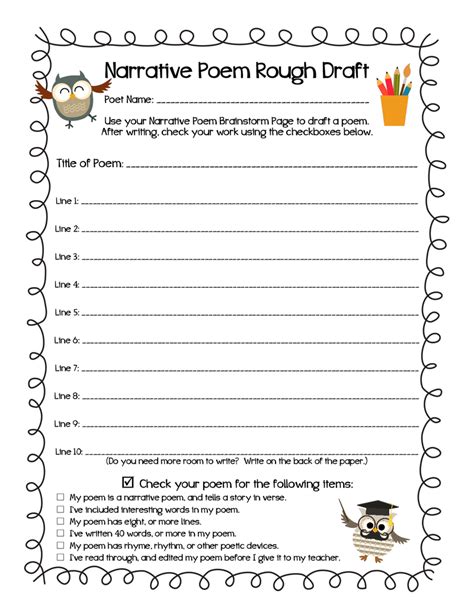 Narrative Poetry Worksheet Education Com Narrative Poem For Kids - Narrative Poem For Kids