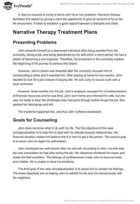 Full Download Narrative Therapy Treatment Plan Example 
