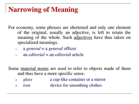 narrowing of meaning