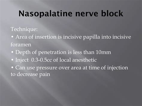 Nasopalatine Nerve Block