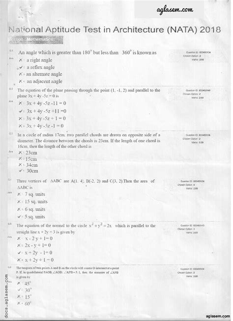 Read Nata 2012 Question Papers With Answers 