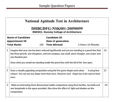 Read Online Nata Sample Question Paper With Answers 