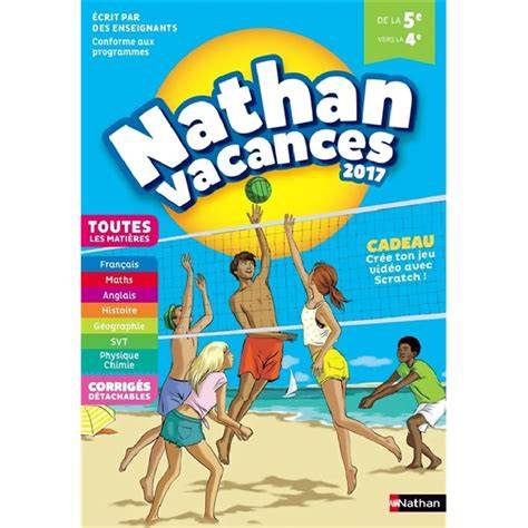 nathan vacances 2017 4 3a me cahier de vacances