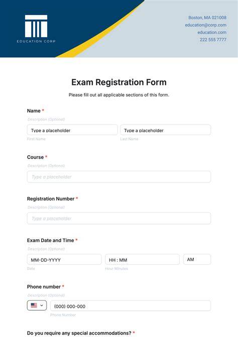 national examination registration form